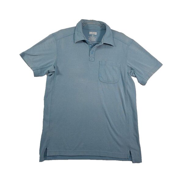 Duluth Trading Trim Fit Pocket Polo Shirt Mens M Blue Pique Soft Cotton COOLMAX - Picture 1 of 7